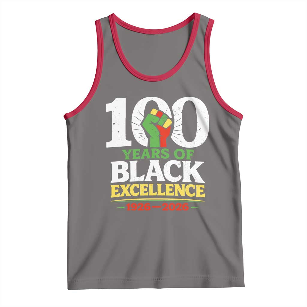 100 Years of Black Excellence 1926 2026 Tank Top Pan-African Raised Fist Pride Honoring Black History Legacy