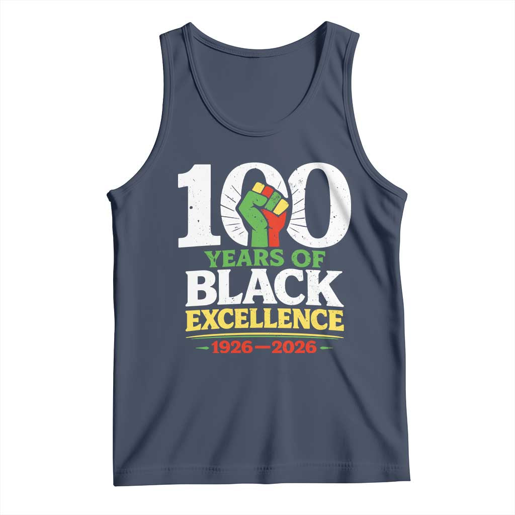 100 Years of Black Excellence 1926 2026 Tank Top Pan-African Raised Fist Pride Honoring Black History Legacy