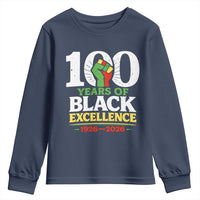 100 Years of Black Excellence 1926 2026 Youth Sweatshirt Pan-African Raised Fist Pride Honoring Black History Legacy