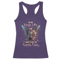 Gothic Skeleton Roses Racerback Tank Top In My Next Life I Want To Be The Karma Fairy Pink