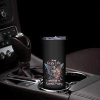Gothic Skeleton Roses Skinny Tumbler In My Next Life I Want To Be The Karma Fairy Pink