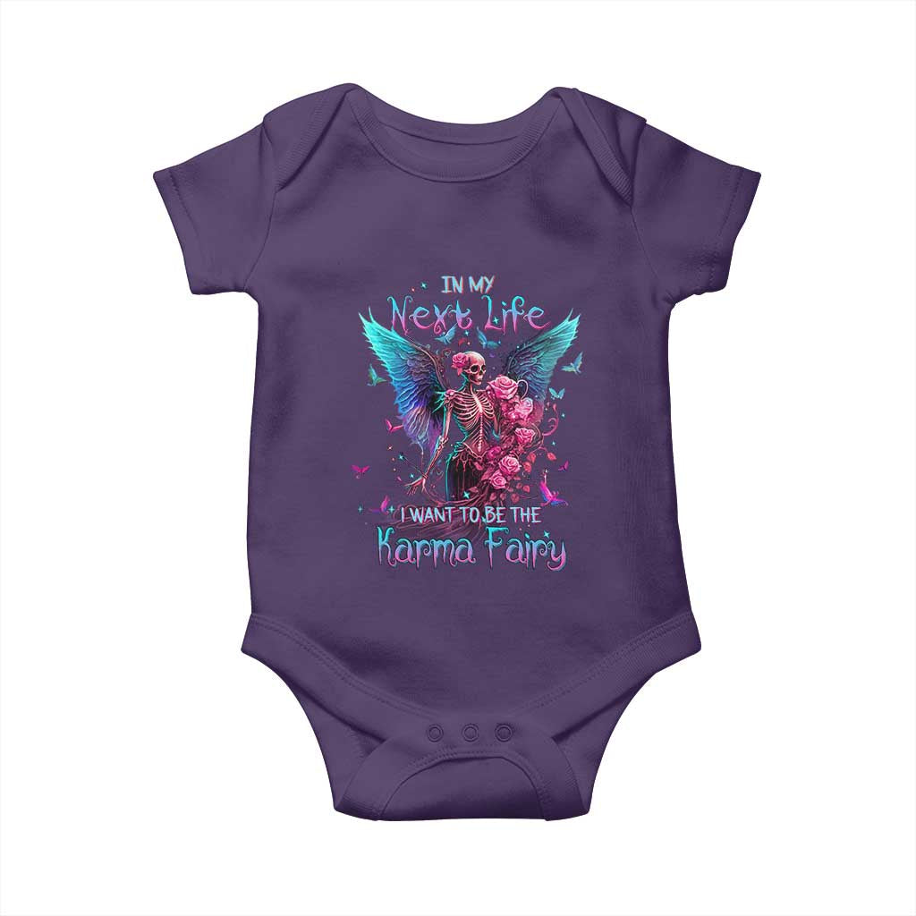 Gothic Skeleton Roses Baby Onesie In My Next Life I Want To Be The Karma Fairy