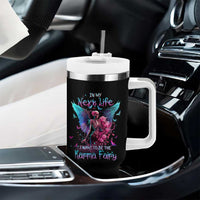 Gothic Skeleton Roses Tumbler With Handle In My Next Life I Want To Be The Karma Fairy
