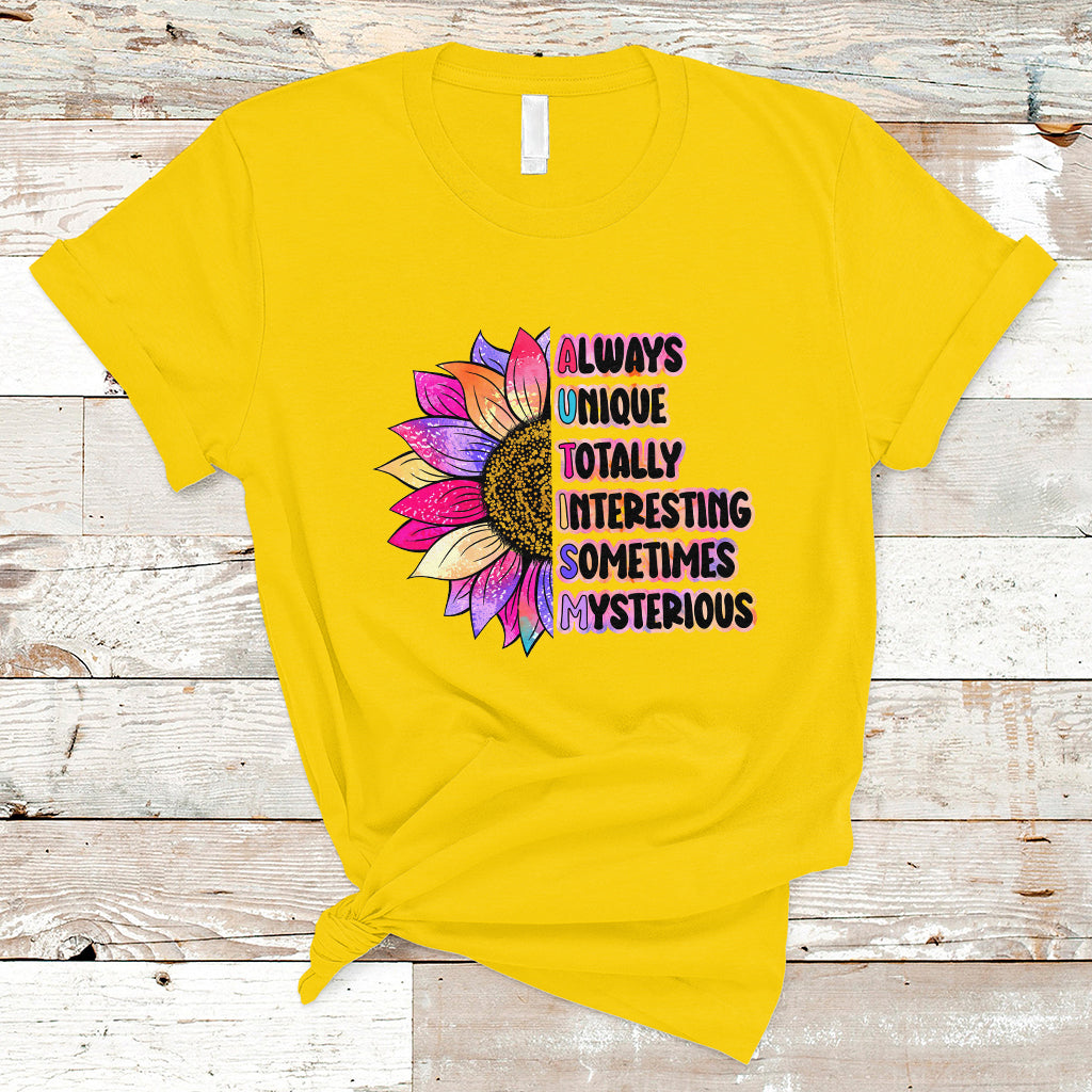 Autism Meaning Always Unique Totally Interesting Sometimes Mysterious Embrace Autistic Autism Awareness T Shirt - Wonder Print Shop