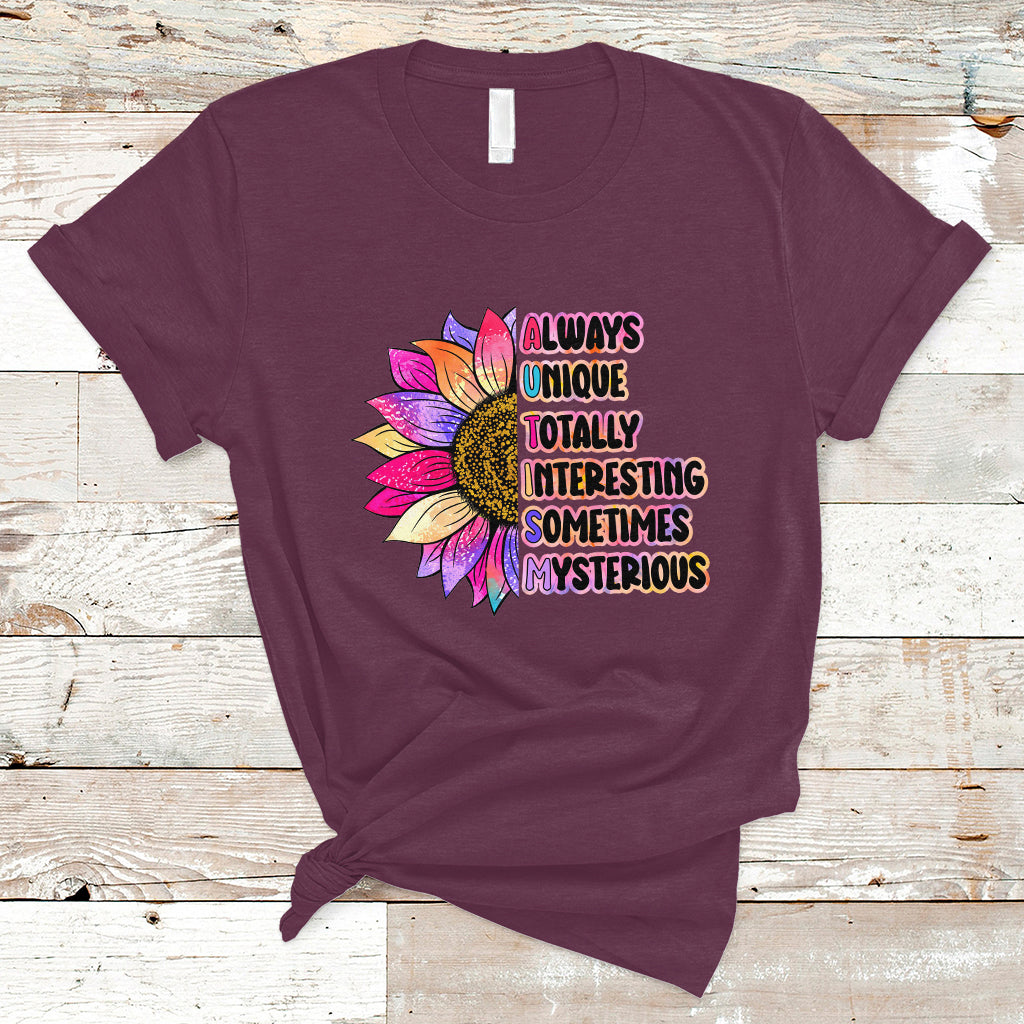Autism Meaning Always Unique Totally Interesting Sometimes Mysterious Embrace Autistic Autism Awareness T Shirt - Wonder Print Shop
