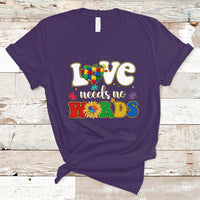 Love Needs No Words Autism Awareness Support Autistic Puzzle Pieces T Shirt - Wonder Print Shop