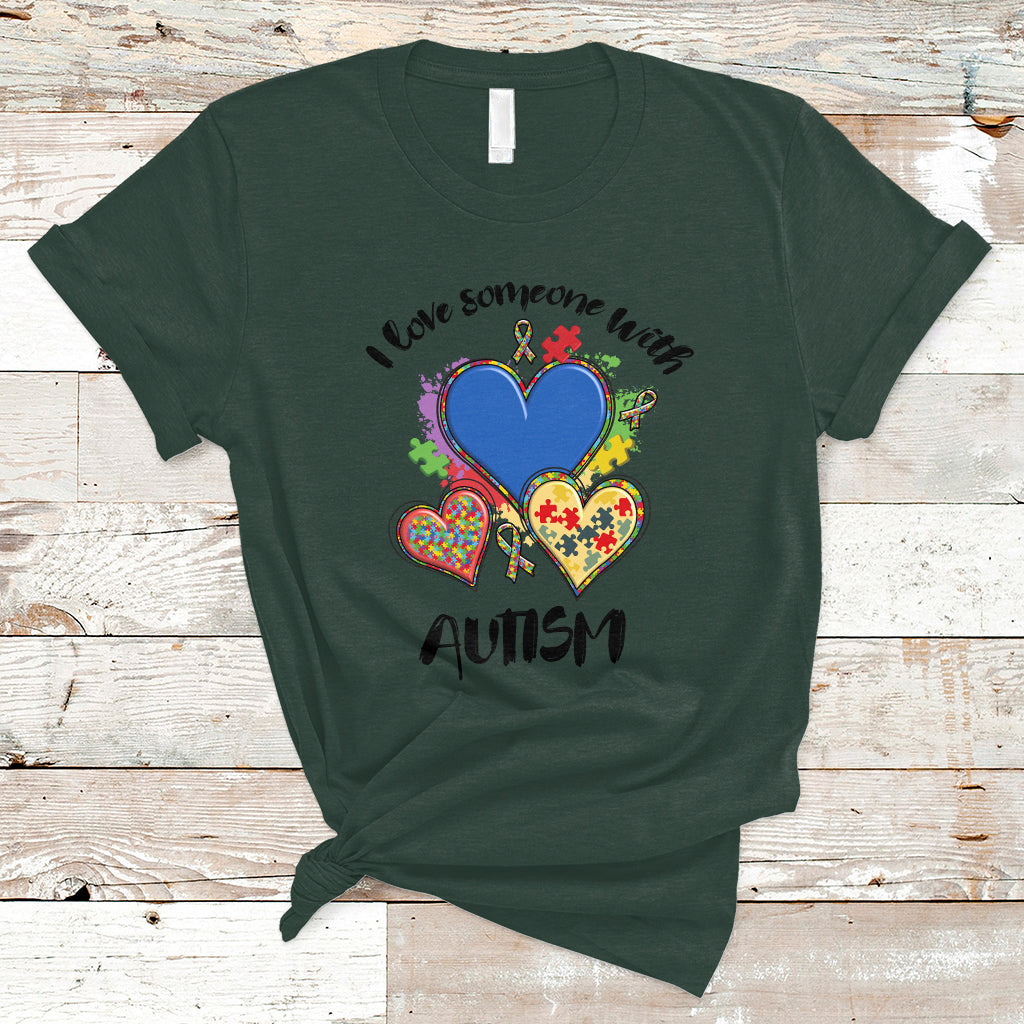 I Love Someone With Autism Support Squad Heart Support Autistic Autism Awareness T Shirt - Wonder Print Shop