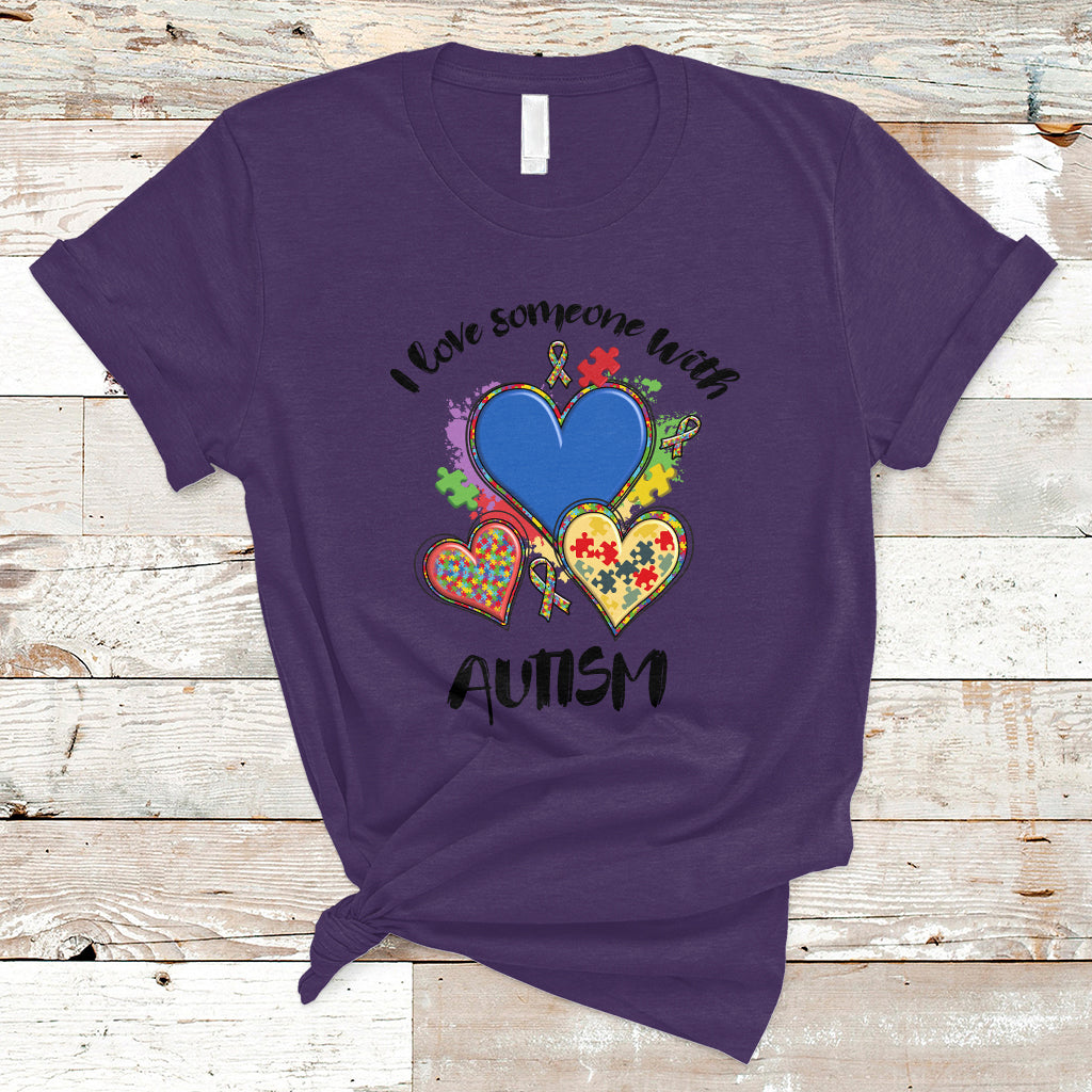 I Love Someone With Autism Support Squad Heart Support Autistic Autism Awareness T Shirt - Wonder Print Shop