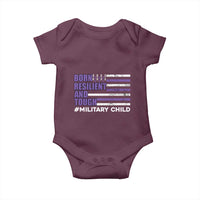 Military Child Born Resilient Tough Baby Onesie Month Of The Military Kids Army Soldier American Flag
