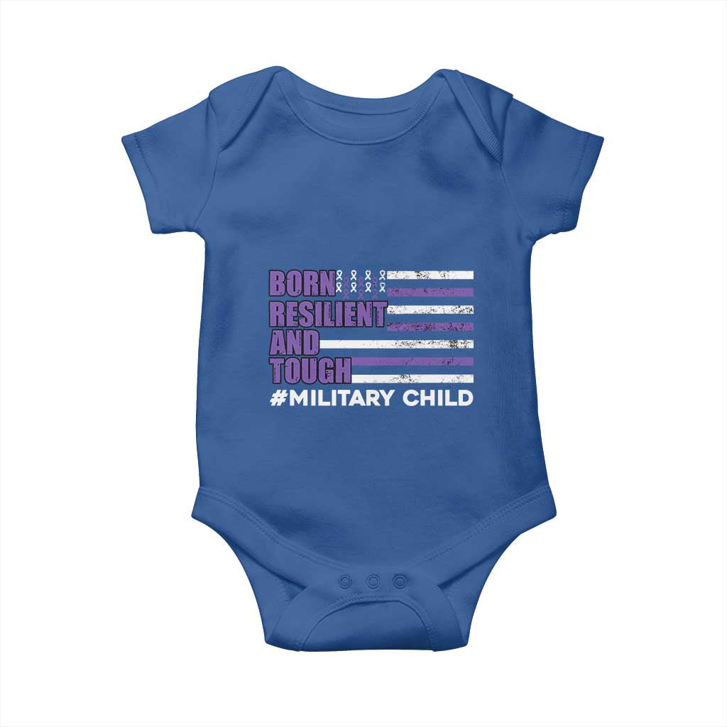 Military Child Born Resilient Tough Baby Onesie Month Of The Military Kids Army Soldier American Flag