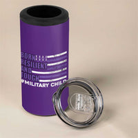Military Child Born Resilient Tough 4 in 1 Can Cooler Tumbler Month Of The Military Kids Army Soldier American Flag