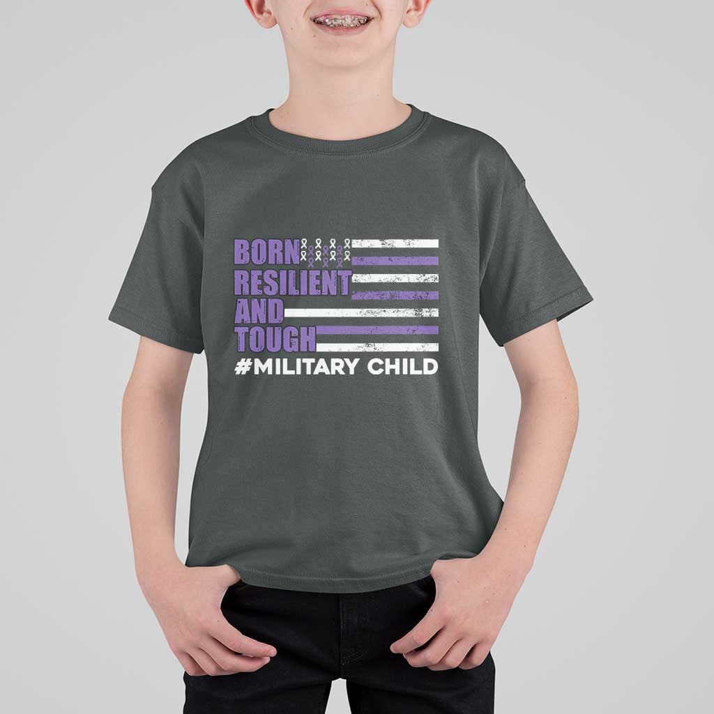 Military Child Born Resilient Tough T Shirt For Kid Month Of The Military Kids Army Soldier American Flag