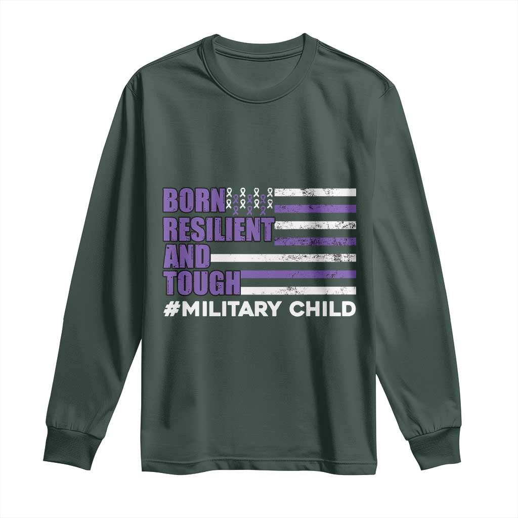 Military Child Born Resilient Tough Long Sleeve Shirt Month Of The Military Kids Army Soldier American Flag