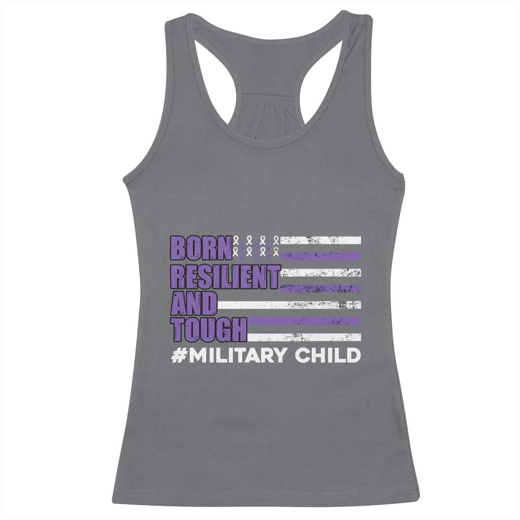 Military Child Born Resilient Tough Racerback Tank Top Month Of The Military Kids Army Soldier American Flag