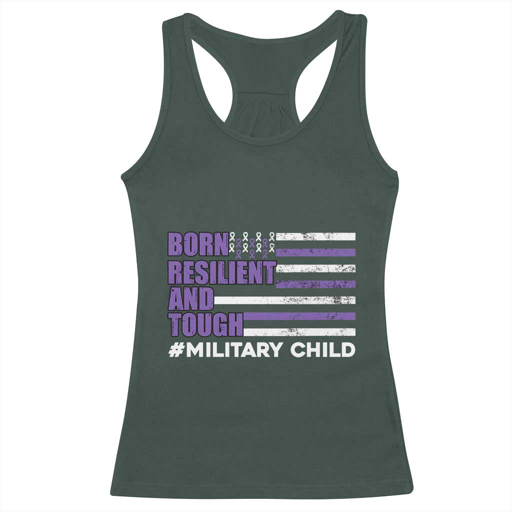 Military Child Born Resilient Tough Racerback Tank Top Month Of The Military Kids Army Soldier American Flag
