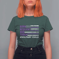 Military Child Born Resilient Tough T Shirt For Women Month Of The Military Kids Army Soldier American Flag