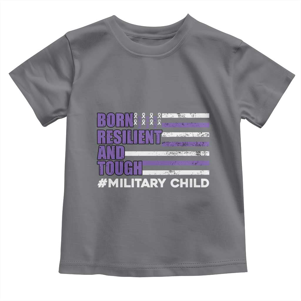 Military Child Born Resilient Tough Toddler T Shirt Month Of The Military Kids Army Soldier American Flag