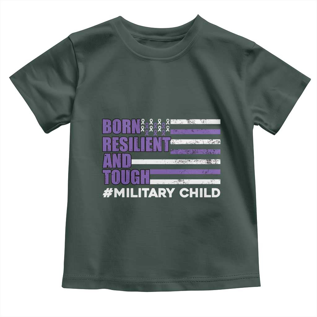 Military Child Born Resilient Tough Toddler T Shirt Month Of The Military Kids Army Soldier American Flag