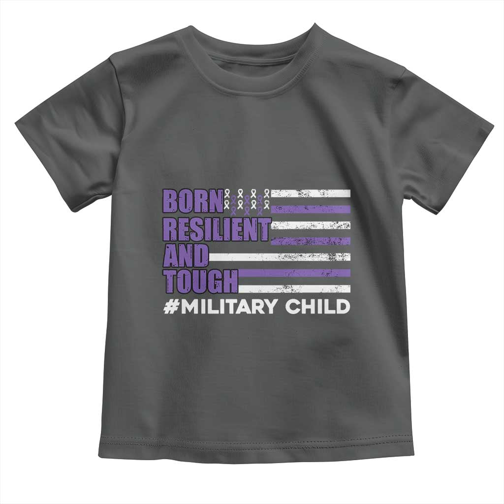 Military Child Born Resilient Tough Toddler T Shirt Month Of The Military Kids Army Soldier American Flag