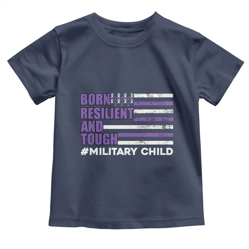 Military Child Born Resilient Tough Toddler T Shirt Month Of The Military Kids Army Soldier American Flag