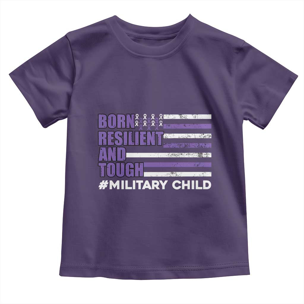Military Child Born Resilient Tough Toddler T Shirt Month Of The Military Kids Army Soldier American Flag