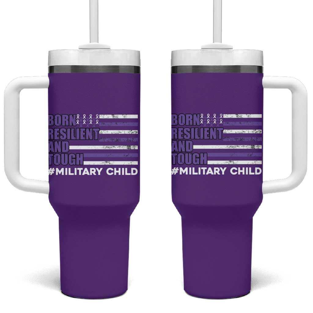 Military Child Born Resilient Tough Tumbler With Handle Month Of The Military Kids Army Soldier American Flag
