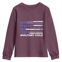 Military Child Born Resilient Tough Youth Sweatshirt Month Of The Military Kids Army Soldier American Flag