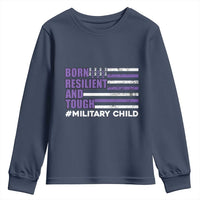 Military Child Born Resilient Tough Youth Sweatshirt Month Of The Military Kids Army Soldier American Flag