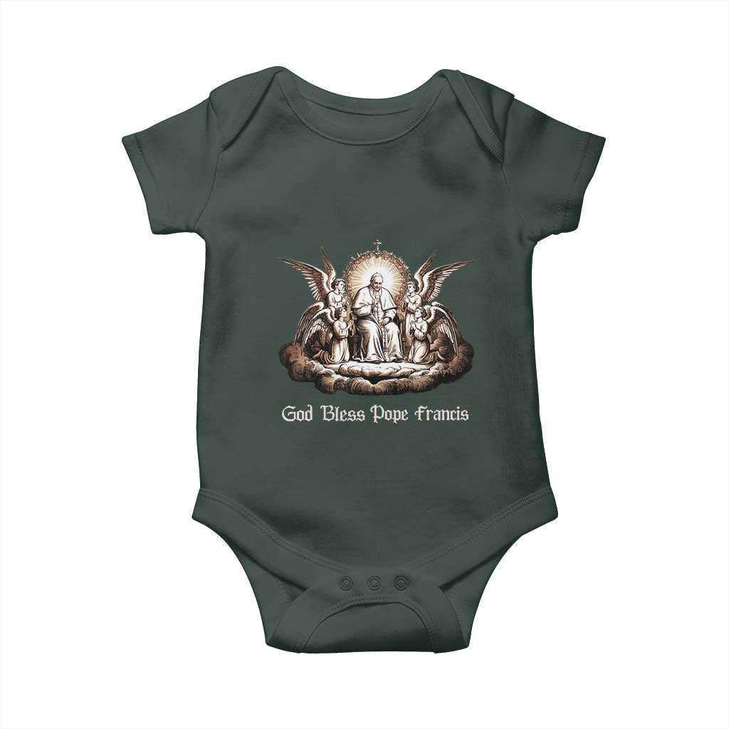 God Bless Pope Francis Baby Onesie Memorial Angel Catholic Faith & Unity
