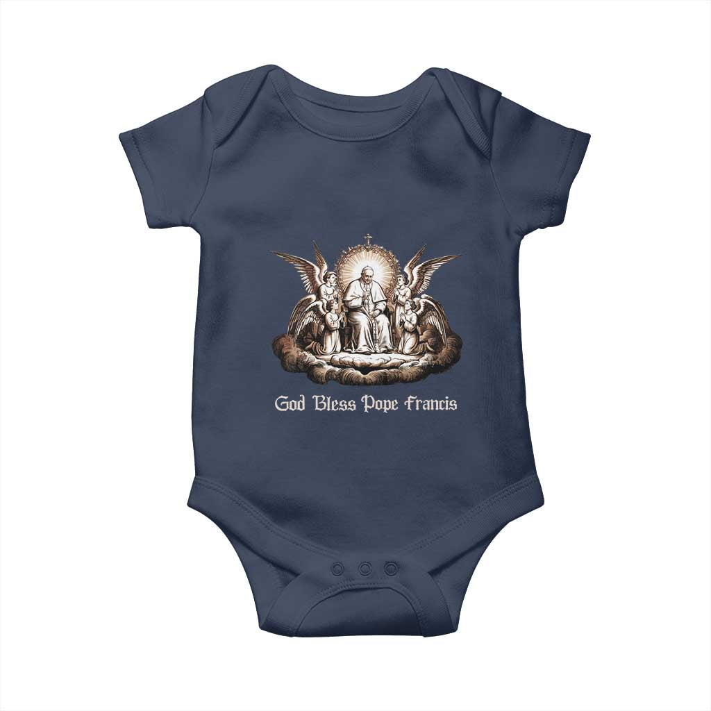God Bless Pope Francis Baby Onesie Memorial Angel Catholic Faith & Unity