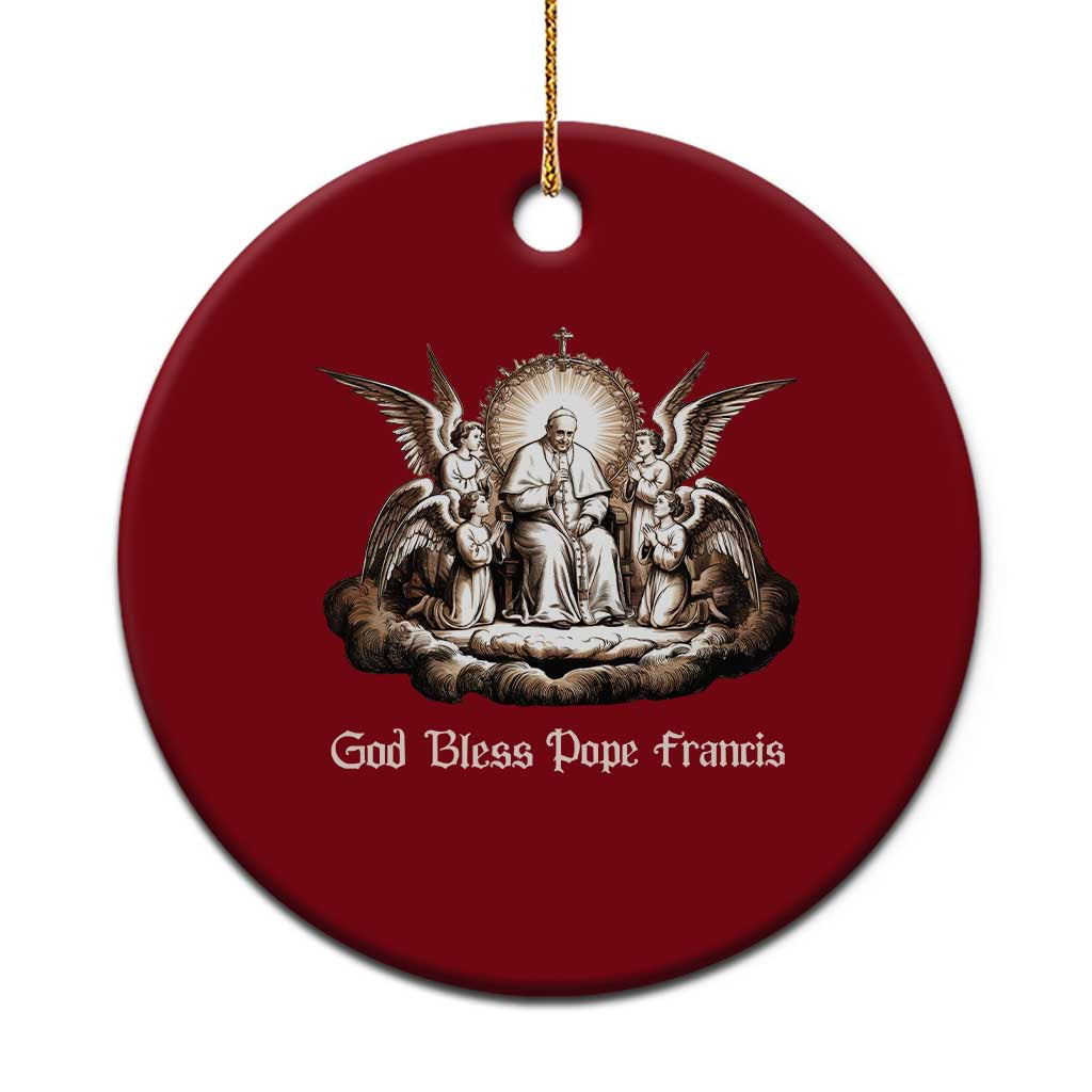 God Bless Pope Francis Ceramic Ornament Memorial Angel Catholic Faith & Unity - Wonder Print Shop