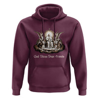 God Bless Pope Francis Hoodie Memorial Angel Catholic Faith & Unity
