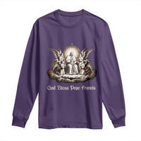 God Bless Pope Francis Long Sleeve Shirt Memorial Angel Catholic Faith & Unity