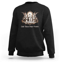 God Bless Pope Francis Sweatshirt Memorial Angel Catholic Faith & Unity