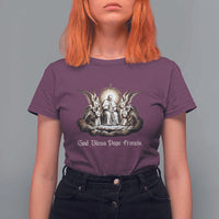 God Bless Pope Francis T Shirt For Women Memorial Angel Catholic Faith & Unity