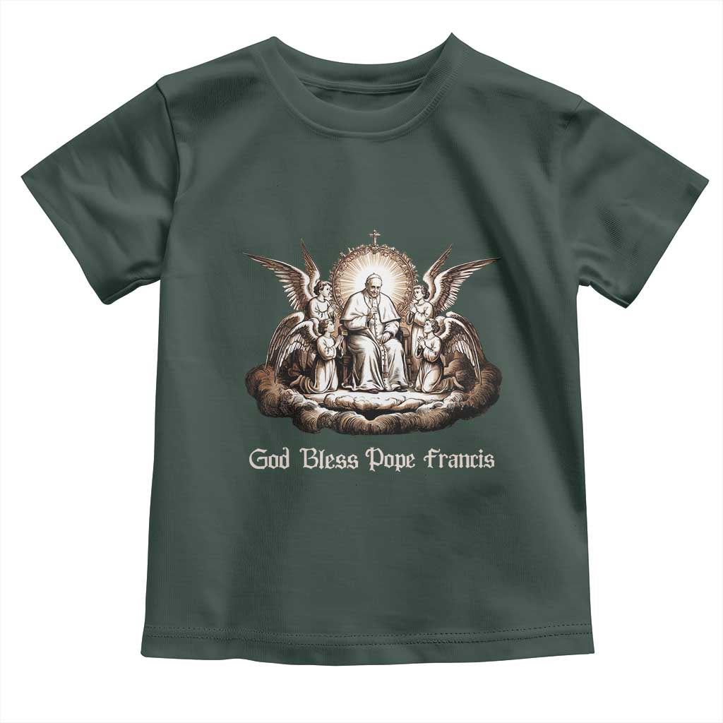 God Bless Pope Francis Toddler T Shirt Memorial Angel Catholic Faith & Unity