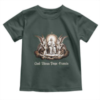 God Bless Pope Francis Toddler T Shirt Memorial Angel Catholic Faith & Unity