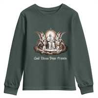 God Bless Pope Francis Youth Sweatshirt Memorial Angel Catholic Faith & Unity