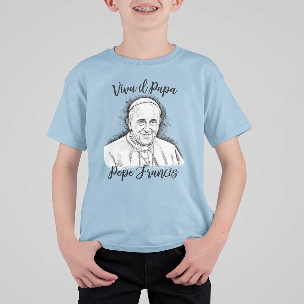Viva il Papa Pope Francis T Shirt For Kid Thank You Papa Catholic Tribute