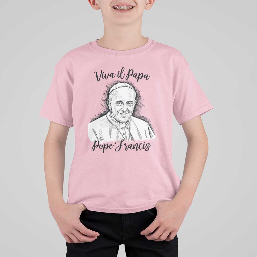 Viva il Papa Pope Francis T Shirt For Kid Thank You Papa Catholic Tribute