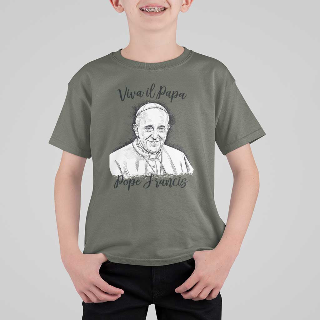 Viva il Papa Pope Francis T Shirt For Kid Thank You Papa Catholic Tribute