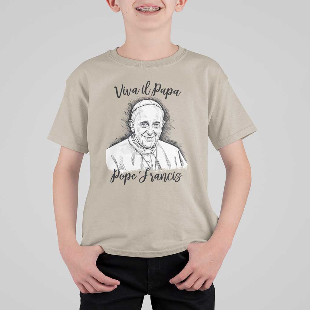 Viva il Papa Pope Francis T Shirt For Kid Thank You Papa Catholic Tribute