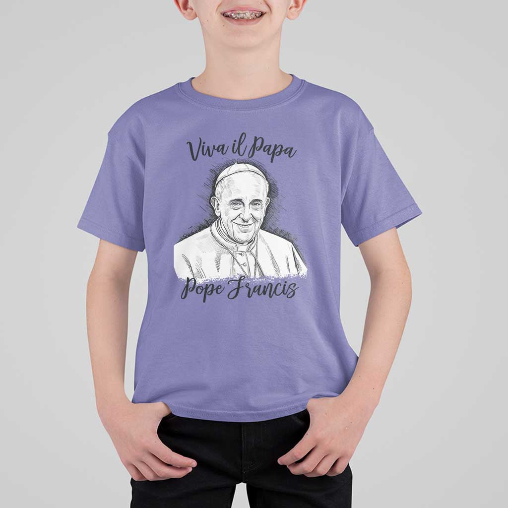 Viva il Papa Pope Francis T Shirt For Kid Thank You Papa Catholic Tribute
