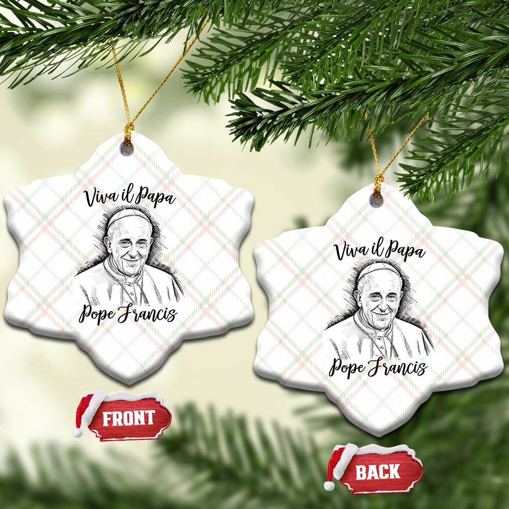 Viva il Papa Pope Francis Ceramic Ornament Thank You Papa Catholic Tribute - Wonder Print Shop