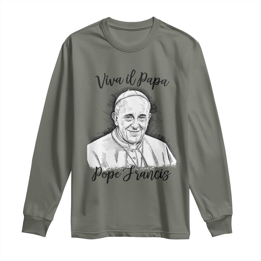 Viva il Papa Pope Francis Long Sleeve Shirt Thank You Papa Catholic Tribute