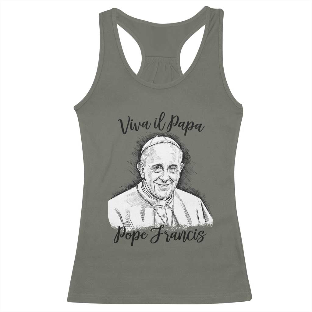 Viva il Papa Pope Francis Racerback Tank Top Thank You Papa Catholic Tribute