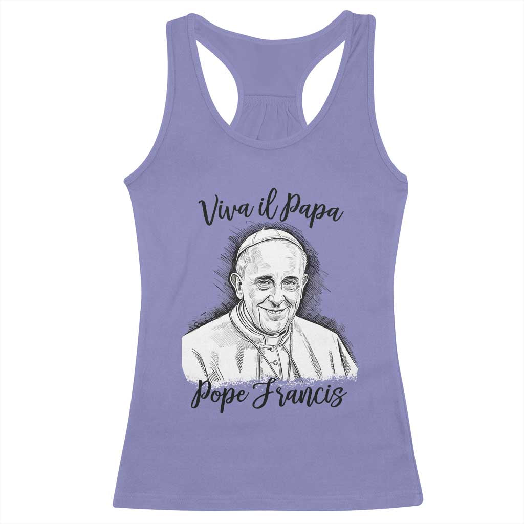 Viva il Papa Pope Francis Racerback Tank Top Thank You Papa Catholic Tribute