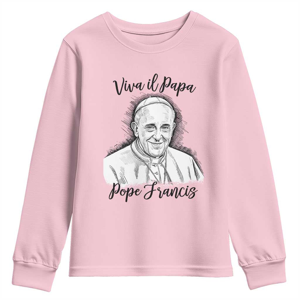 Viva il Papa Pope Francis Youth Sweatshirt Thank You Papa Catholic Tribute
