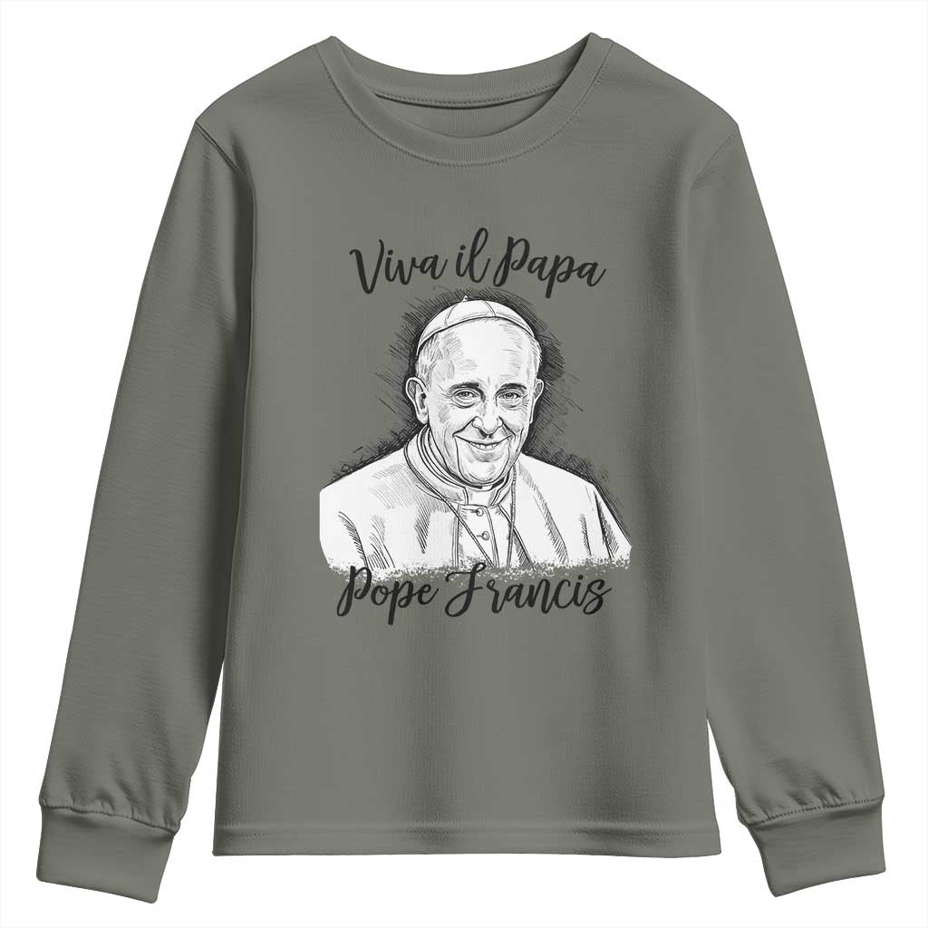 Viva il Papa Pope Francis Youth Sweatshirt Thank You Papa Catholic Tribute