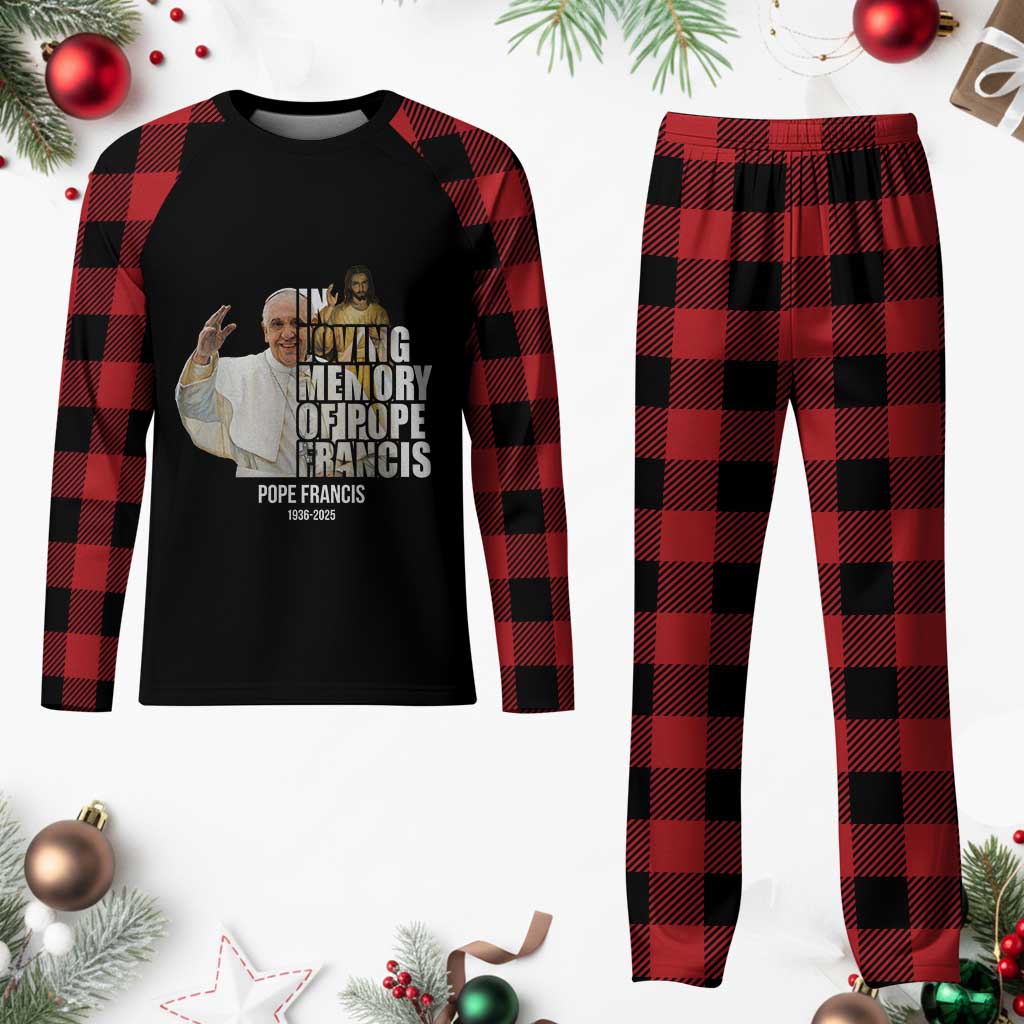 In Loving Memory of Pope Francis Plaid Pajama Set Viva il Papa 1936-2025 - Wonder Print Shop